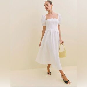 Reformation Marella Linen Dress Ivory - Size 4